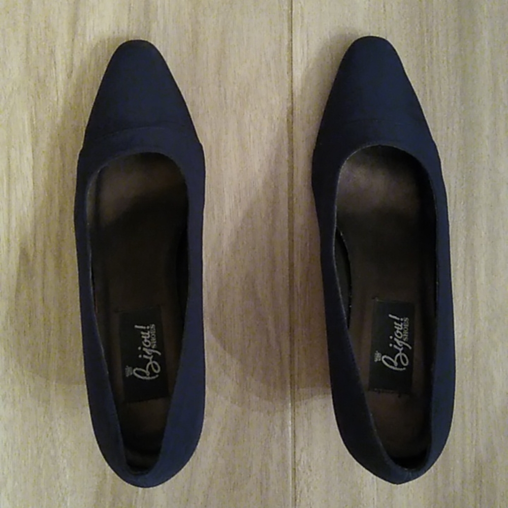 Navy Blue Material Dress pumps